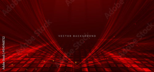 Luxury red background with curved lines elegant. Template award concept.