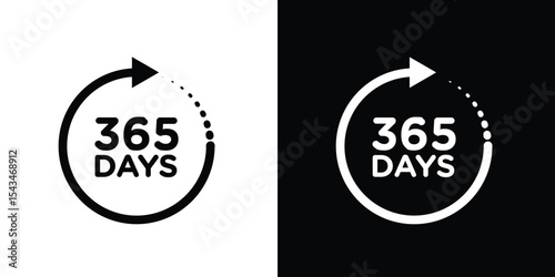 365 day icon filled flat sign concept for web design.