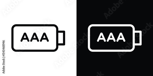 AAA battery icon filled flat sign concept for web design.