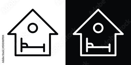 Accommodation icon filled flat sign concept for web design.