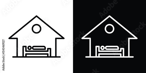 Accomodation icon filled flat sign concept for web design.