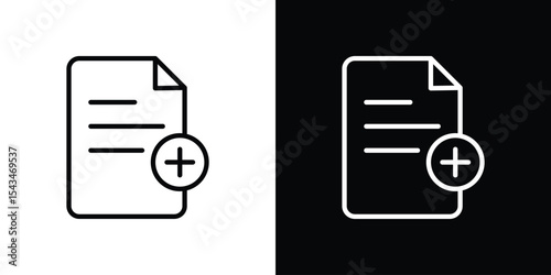 Add document icon filled flat sign concept for web design.
