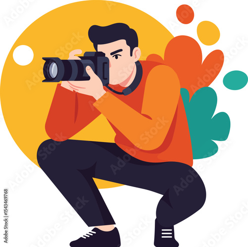 Male Photographer Taking Photo with Professional Camera 4