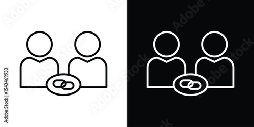 Affiliate link icon filled flat sign concept for web design.