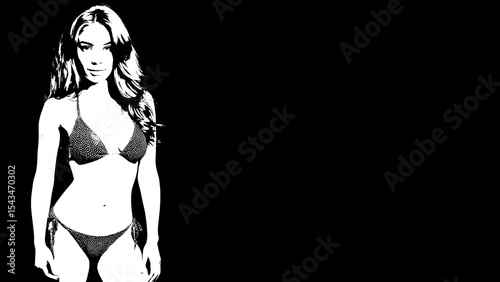 Girl in Bikini – Stylish Summer Swimwear Photo and Illustration for Beach and Vacation Themes