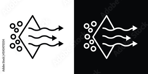 Air purification icon filled flat sign concept for web design.