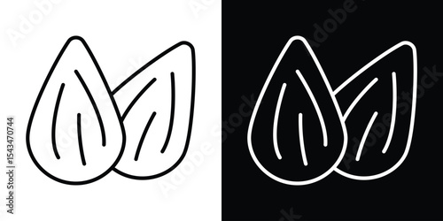 Almond icon filled flat sign concept for web design.