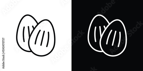 Almond icon filled flat sign concept for web design.