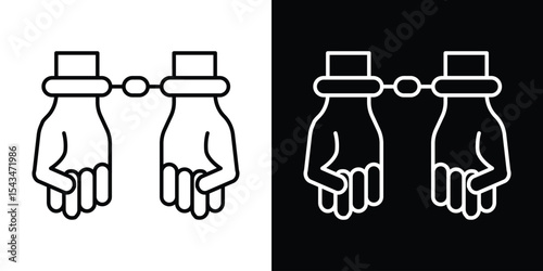 Arrested icon filled flat sign concept for web design.