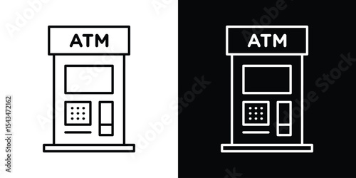Atm icon filled flat sign concept for web design.