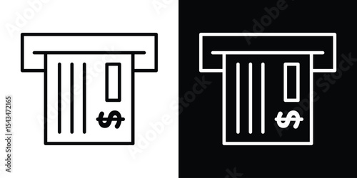 atm cash icon filled flat sign concept for web design.