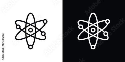Atom icon collection. line stroke icon. EPS 10