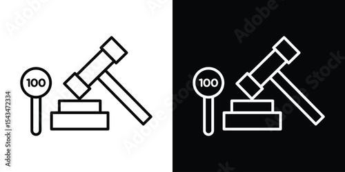Auction icon filled flat sign concept for web design.