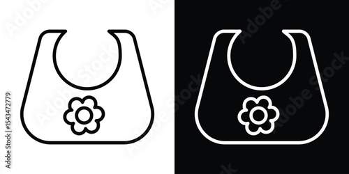 Baby bib icon filled flat sign concept for web design.