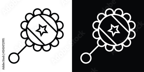 baby rattle icon filled flat sign concept for web design.
