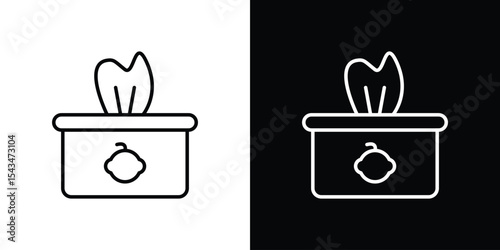 baby wipe icon filled flat sign concept for web design.