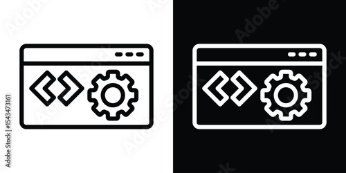 Back end icon filled flat sign concept for web design.