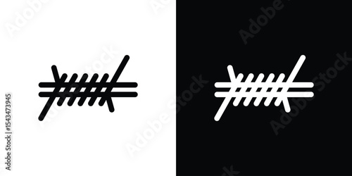 Barbed Wire icon filled flat sign concept for web design.