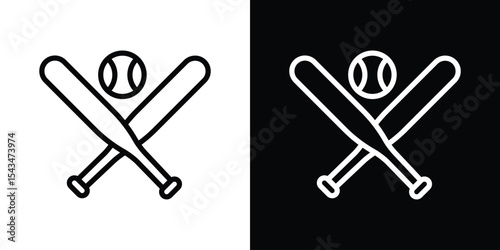 Baseball icon filled flat sign concept for web design.