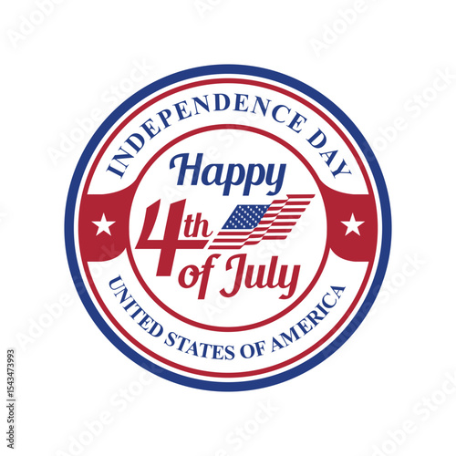 vector design circle pin sign happy independence day united states