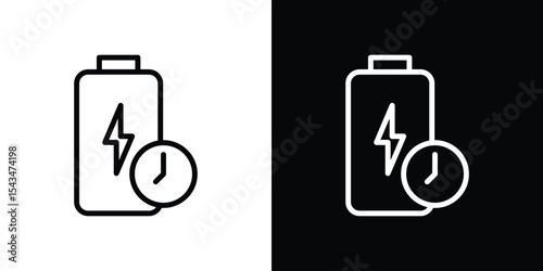 Battery time icon filled flat sign concept for web design.