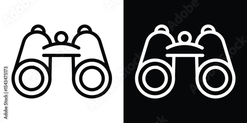Binoculars icon filled flat sign concept for web design.