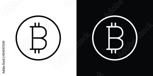 Bitcoin icon filled flat sign concept for web design.