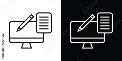 Blended learning icon filled flat sign concept for web design.