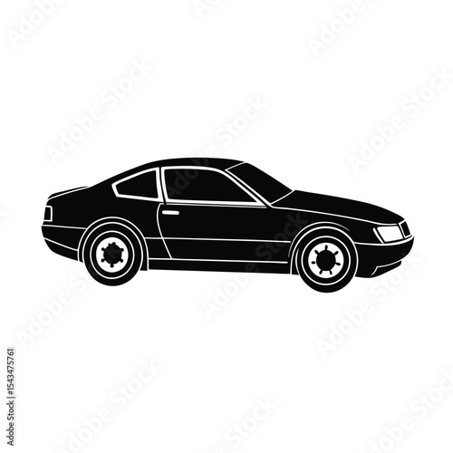 Classic coupe car silhouette vector illustration