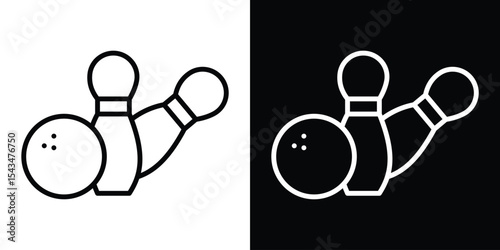 Bowling icon filled flat sign concept for web design.