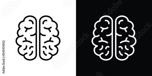 Brain icon filled flat sign concept for web design.