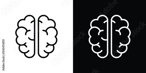 Brain icon filled flat sign concept for web design.