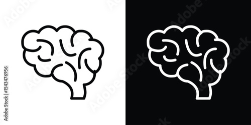 Brain icon filled flat sign concept for web design.