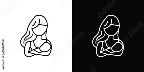 Breastfeeding icon filled flat sign concept for web design.