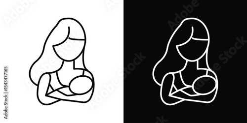Breastfeeding icon filled flat sign concept for web design.