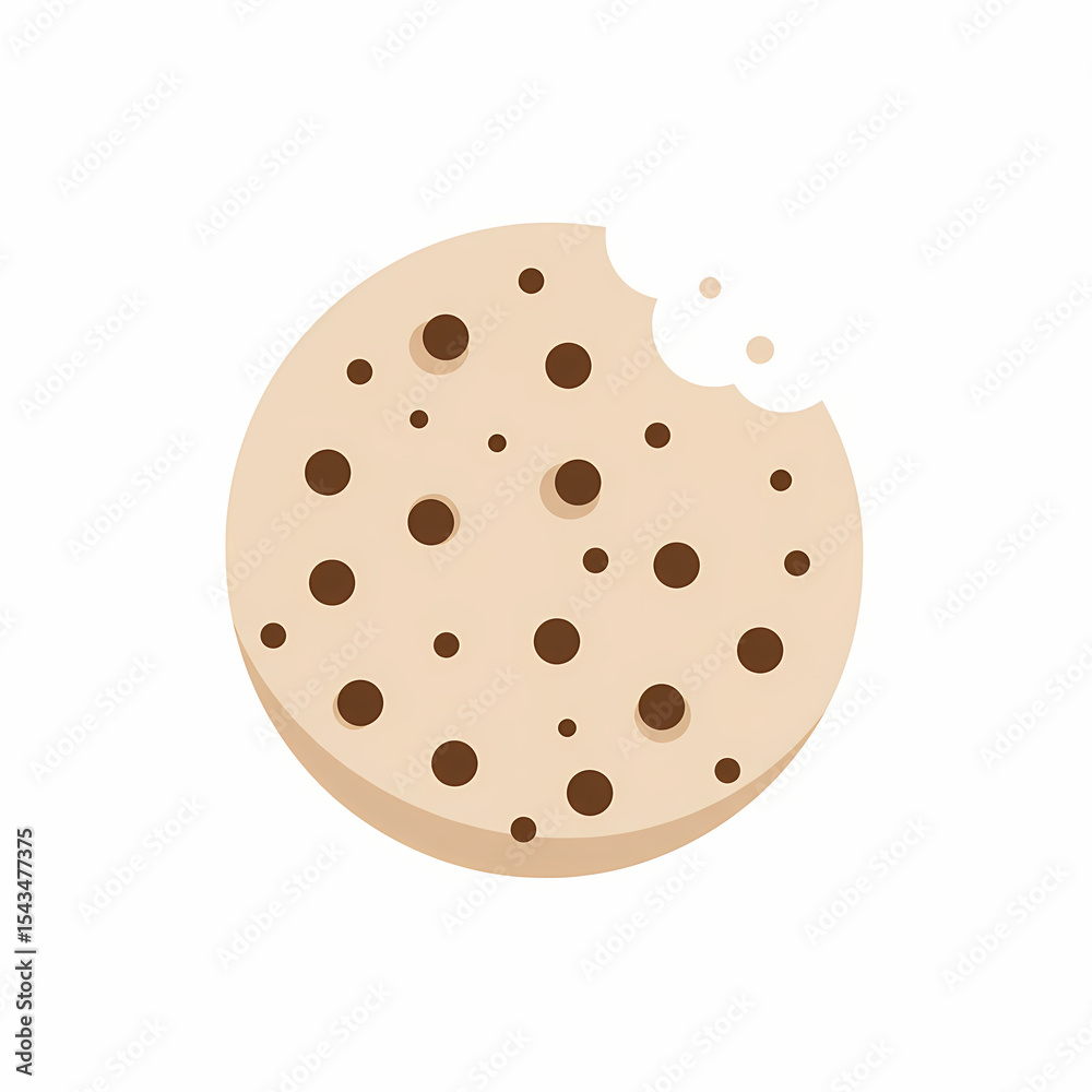 A single chocolate chip cookie with a bite taken out of it. Sweet dessert snack for breakfast or treat concept. A single chocolate chip cookie with a bite taken out of it. Sweet dessert snack for breakfast or treat concept.