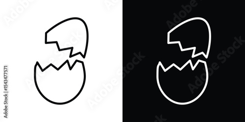 Broken egg icon filled flat sign concept for web design.