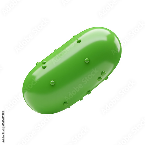 Vibrant Green Pickle Shaped Object with Delicate Texture