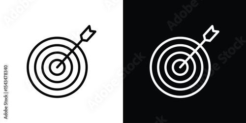 Bulls eye icon filled flat sign concept for web design.