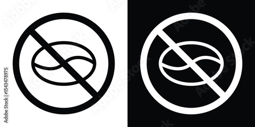 Caffeine free icon filled flat sign concept for web design.