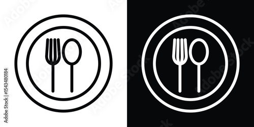 Canteen icon filled flat sign concept for web design.