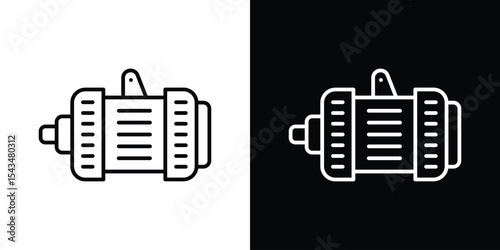 Car alternator icon filled flat sign concept for web design.