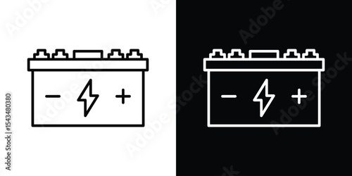 Car battery icon filled flat sign concept for web design.