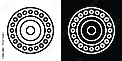 Car bearing icon filled flat sign concept for web design.