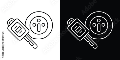 car ignition icon filled flat sign concept for web design.