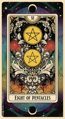 Eight of Pentacles Tarot Card Art