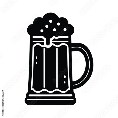 Beer mug silhouette vector illustration