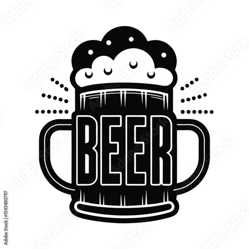 Beer bar mug silhouette vector illustration