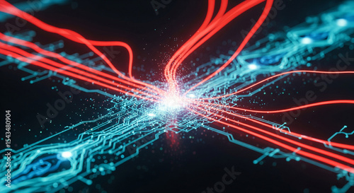 Futuristic Digital Data Stream