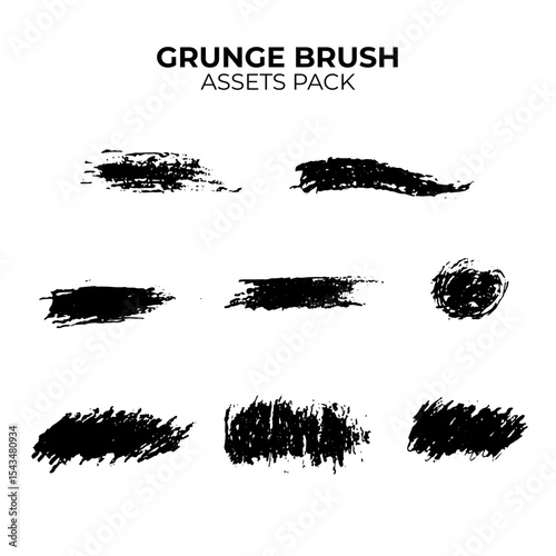 grunge brush vector assets pack